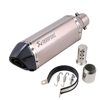 ท่อakrapovic(สีไทเทเนียม）ท่อรถมอไซค์ มีจุกลดเสียง ปลายท่อ2นิ้ว ใช้ได้ทุกรุ่น xmax /ninja/MSX/CBR