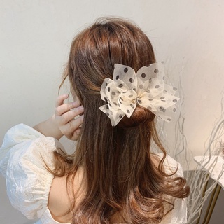 2021 new disc hair device female Korean student summer lazy artifact wild polka dot lace net red ball headdress