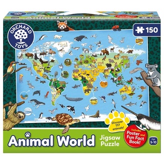 ORCHARD TOYS, Animal World Jigsaw เรียนรู้สัตว์ทั่วโลก ลิขสิทธิ์แท้ นำเข้าจากอังกฤษ ของเล่นเด็ก 5-10 ปี ตัวแทนหลักในไทย