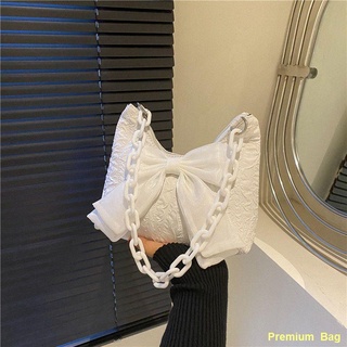 พร้อมส่ง🙋Fashion Bow Small Bag Women s New Textured Acrylic Shoulder Underarm Bag for Women