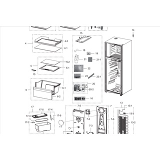 SAMSUNG อะไหล่แท้ ชั้นวางของตู้เย็นซัมซุง ตำแหน่งหมายเลข 4 DA97-16282A  ASSY SHELF SLIDE-REFใช้ได้กับรุ่นที่ระบุด้านล่าง