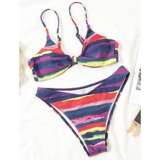 Size S-M New Shein Bikini Rainbow Set พร้อมส่ฝ