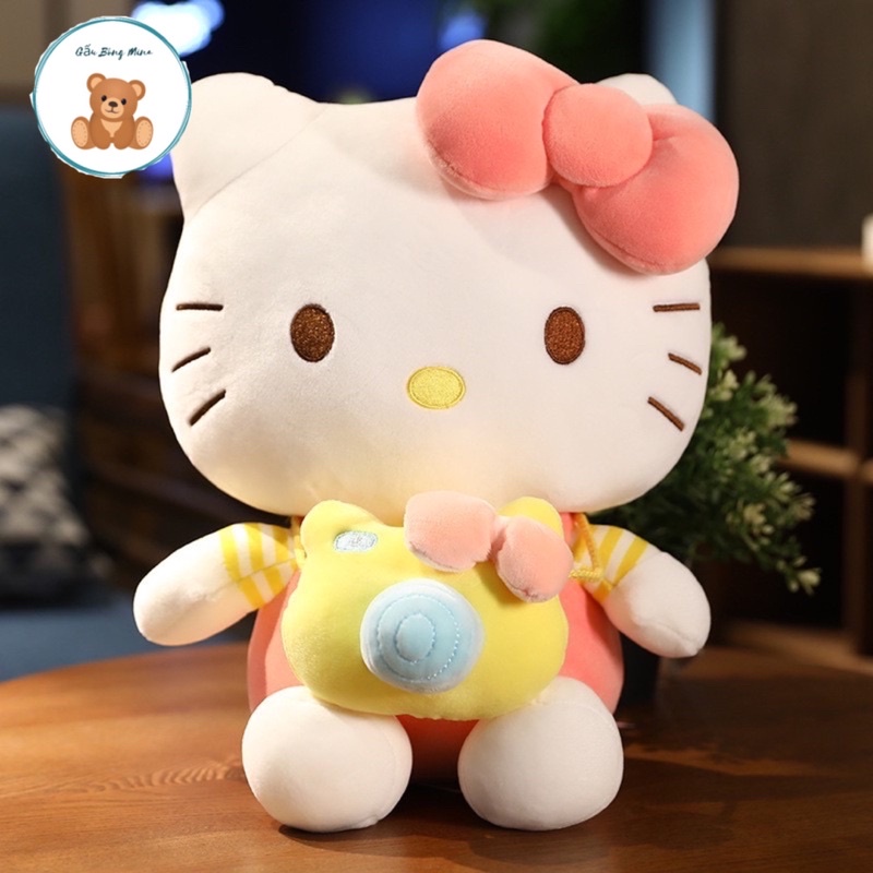 Hello Kitty Teddy Bear Wear Wear Camera - ของขวัญระดับพรีเมียมสําหรับทารก - Mina Teddy Bear