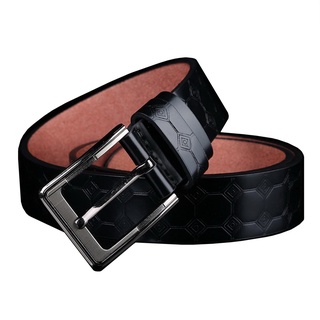 Fin 1 เข็มขัด เข็มขัดผู้ชาย เข็มขัดแฟชั่น เข็มขัดหนัง Casual Fashion Mens Faux Leather Belt No. 2188 สีดำ