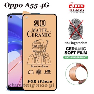 ฟิล์มกระจกนิรภัยเซรามิค สําหรับ OPPO A55 4G 5G A16K A16 A95 OPPO A94 4G A56 5G A53 A54 A74 A53S A9 A15 (3 ชิ้น)