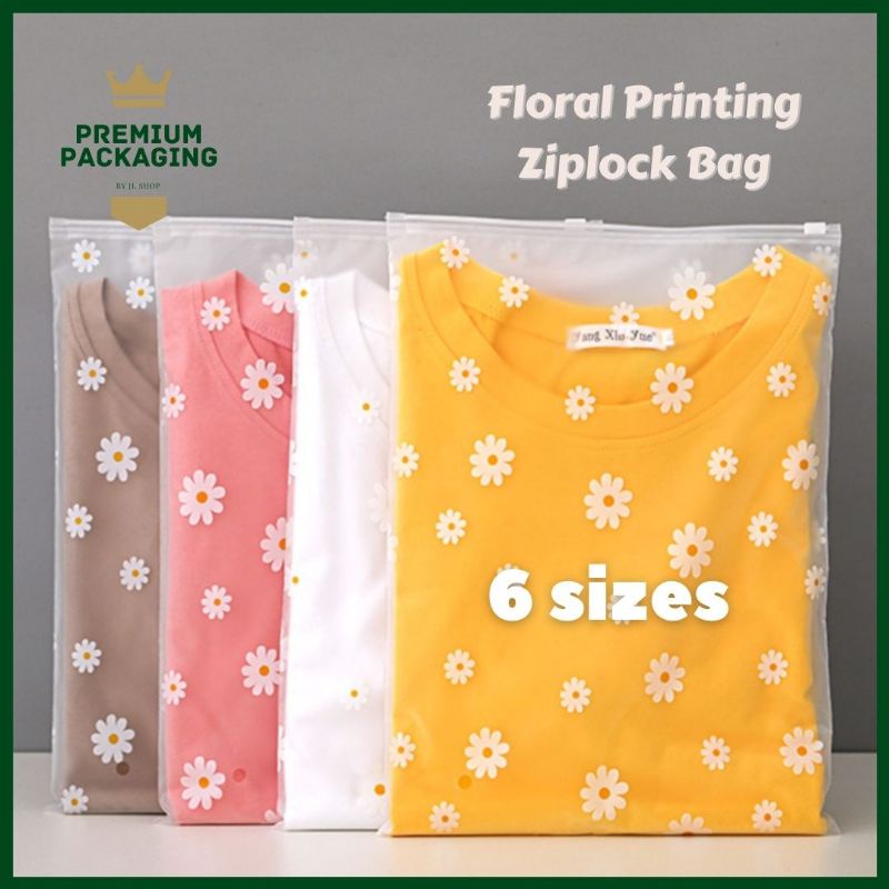 Daisy Flower ziplock EVA Plastic Bag Transparent PE ZipBag ziplock bag ที่เก็บเสื้อผ้า