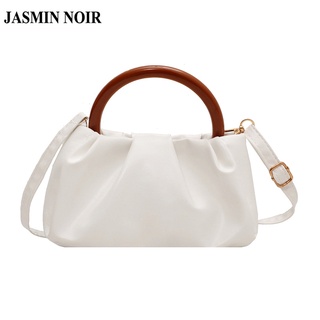 Jasmin Noir กระเป๋าถือ กระเป๋าสะพายข้าง หนัง PU เรียบง่าย สําหรับผู้หญิง