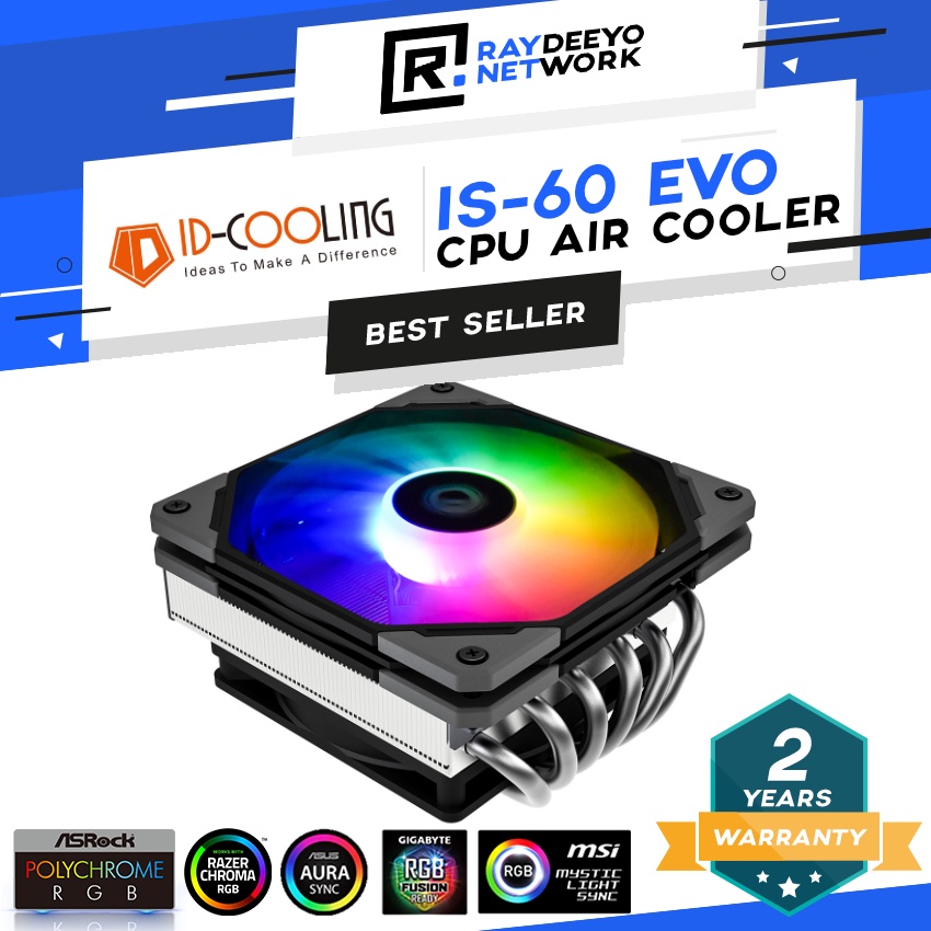 Id-cooling IS-60 EVO ARGB Air Cooler [คูลเลอร์สําหรับ ITX/Low-Profile 64mm]