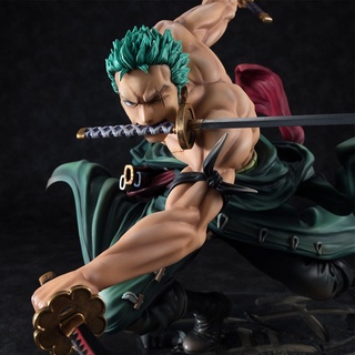 มาใหม่ โมเดลฟิกเกอร์ PVC อนิเมะวันพีช Roronoa Zoro Three-Knife Fighting Skill ขนาด 10 ซม. ของเล่นสําหรับเด็ก