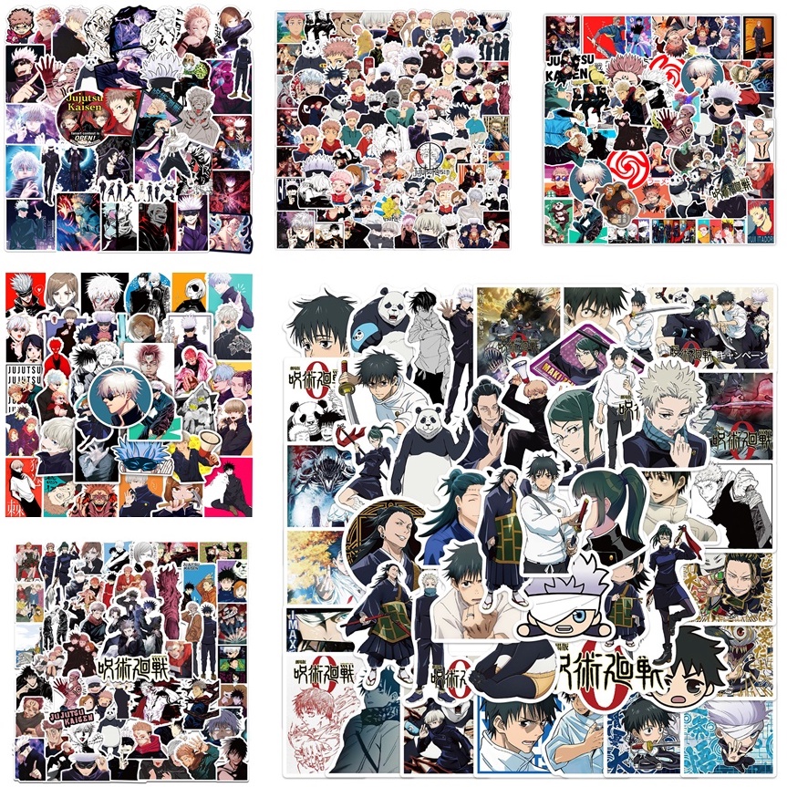 Jujutsu Kaisen Collection100/50PCSอะนิเมะJujutsu Kaisen WaterProofสติกเกอร์สําหรับหมวกกันน็อคโทรศัพท์Decal