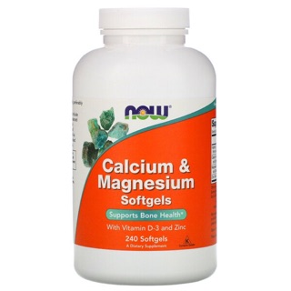 ⭐️Pre Order🌟 Now Foods, Calcium &amp; Magnesium, with Vitamin D-3 and Zinc, 240 Softgels