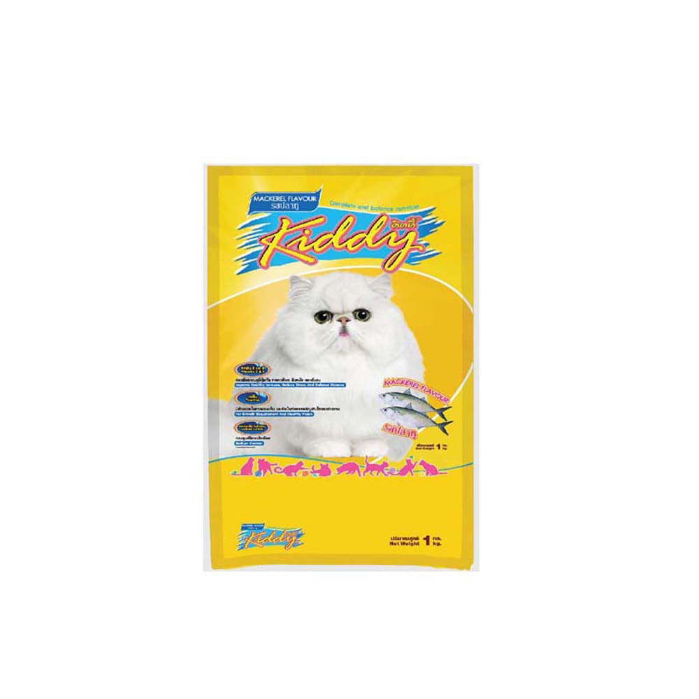 Kiddy อาหารแมว คิดดี้ รสปลาทู 1 กก. 1 ถุง