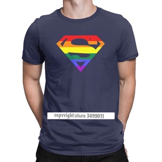 เสื้อยืดคอกลม ผ้าฝ้าย พิมพ์ลาย Super Queer LGBTQ LGBT Camisas สีรุ้ง สําหรับผู้ชายSize S-5XL