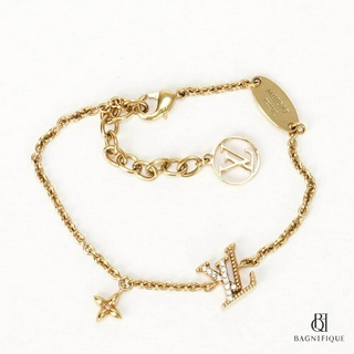 LOUIS VUITTON BRACELET GOLD LV LOGO GHW