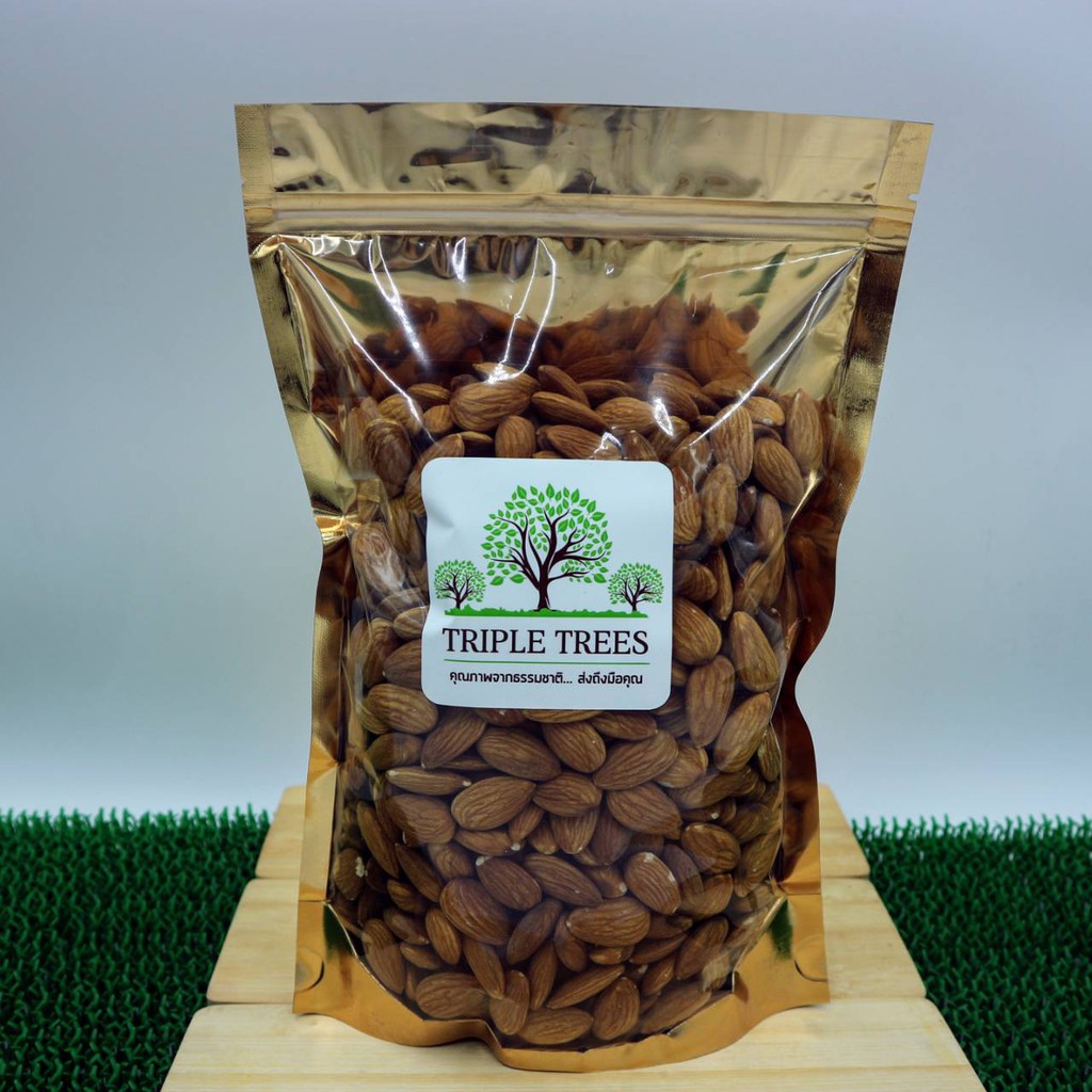 KETO อัลมอนด์เม็ดอบธรรมชาติ ไม่ปรุงรส โปรพิเศษ!! เกรด AAA  >> Almond  Roasted  จาก Triple Trees