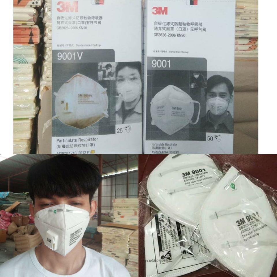 3M หน้ากากอนามัย ป้องกันฝุ่น PM2.5 กันเชื้อโรค รุ่น9001 และ 9001V