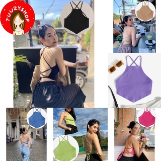 พร้อมส่ง! Shein Sexy Tops เสื้อผูกหลัง โชว์หลัง สายฝอ แซ่บเว่อ!💕มี8สี SMLXL