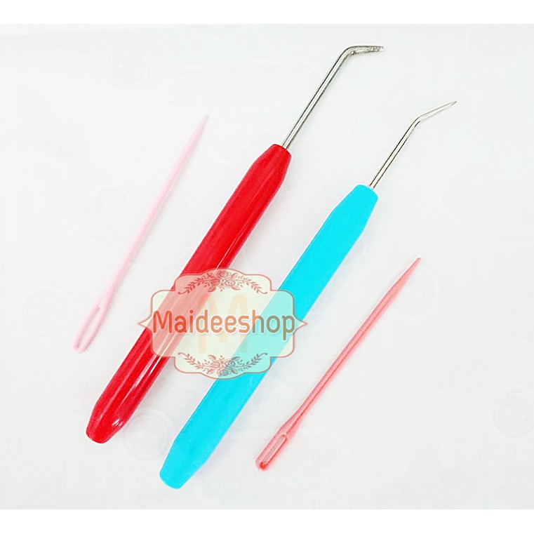 เข็มเกี่ยวไหมพรม1ชุด สำหรับถักนิตติ้งลูม,บล็อกไม้