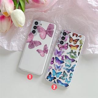 เคสโทรศัพท์มือถือแบบนิ่ม TPU ใส กันกระแทก ลายผีเสื้อ สําหรับ SamsungS23+ Ultra A22 A32 A42 A14 A53 A73 5G A71 A51 A52 A52s A72 4G 5G