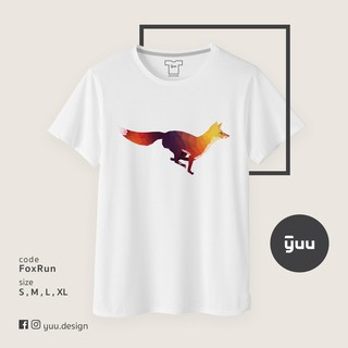 [ส่งฟรีไม่ใช้โค้ด] Yuu เสื้อยืด จิ้งจอก low poly graphic T-shirt