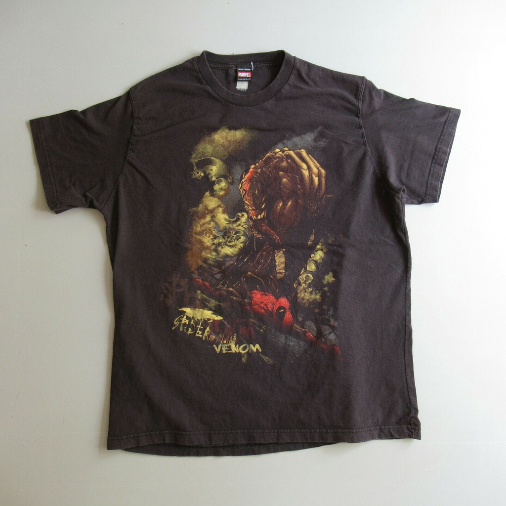 P4 Gildan - เสื้อยืด Vintage Marvel Mad Engine Spiderman Venom vtg Tee XXL ใหม่