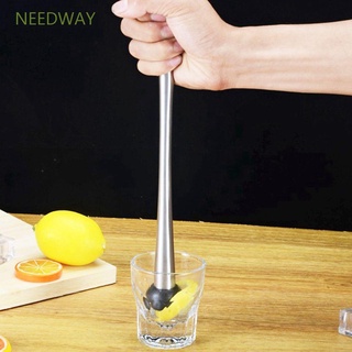 NEEDWAY Mojito Drink Ice Crusher Bar Juice Stirrer Cocktail Muddler Mixer Tool Kitchen DIY Stainless Steel Long Home Masher