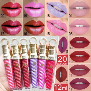 ลิปสติกลิปกลอสเนื้อแมทกันน้ำติดทนนาน 20 สี