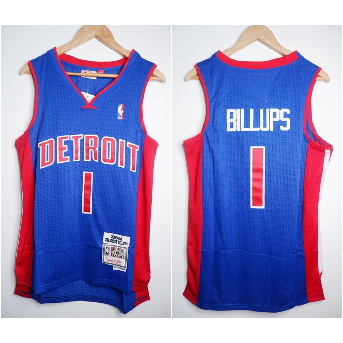 NBA CLASSIC HWC DETROIT 1 CHAUNCEY BILLUPS BLUE MITCHELL&NESS BASKETBALL JERSEY