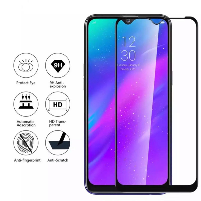 ฟิล์มกระจกนิรภัย เต็มจอ Vivo Y12s /Y20 / Y20s / Y15s / Y12A  ฟิล์มกันกระแทกขอบดำ