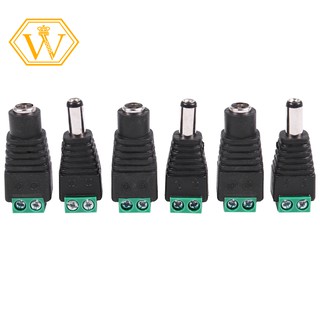 6 Pcs 5.5X2.1Mm Female + Male CCTV DC Power Connector Adapter Repar Part