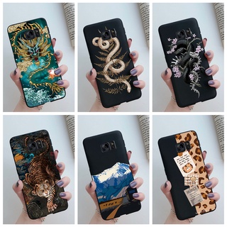 เคสโทรศัพท์มือถือ ซิลิโคนนุ่ม ลายงูมังกร สีดํา สําหรับ Samsung galaxy S6 S6 Edge S7 S7 Edge S8 S8 PLUS S9 S9 PLUS