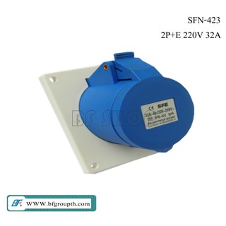 BF พาวเวอร์ปลั๊ก(ตัวเมียติดผนังแบบเฉียง) SFN-423 2P+E 220V 32A