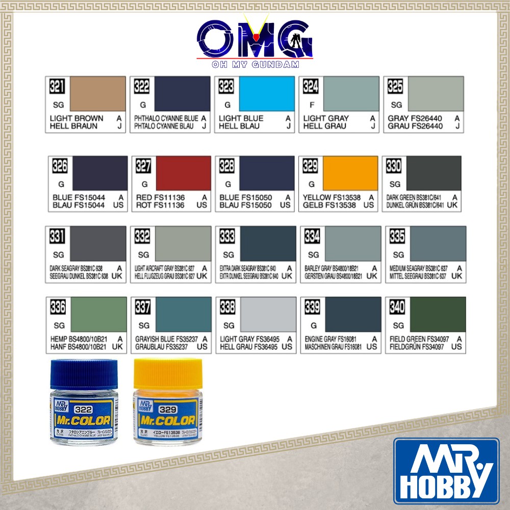 Paint Mr Hobby Mr Color C321 - C340 Mr. Hobby Mr. Color Aircraft Gundam Color Painting Color Paintin