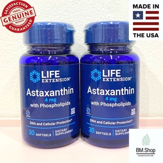 [พร้อมส่ง]Life Extension, Astaxanthin with Phospholipids, 4 mg, 30 Softgels