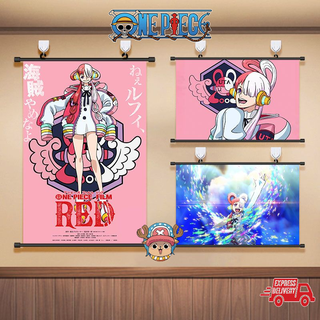 [จัดส่งด่วน 25 ชิ้น] วันพีซ RED อูตะ โปสเตอร์ภาพวาด รูปการ์ตูน one piece uta uta สีแดง สําหรับแขวนตกแต่งผนัง