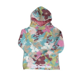 Next UK เสื้อผ้าเด็ก เสื้อกันหนาวเด็กผู้หญิงมีฮู๊ด เนื้อผ้าฟลีซ (fleece) ใส่อุ่น ลายดอกไม้ หวานๆ โทนชมพู-ฟ้า