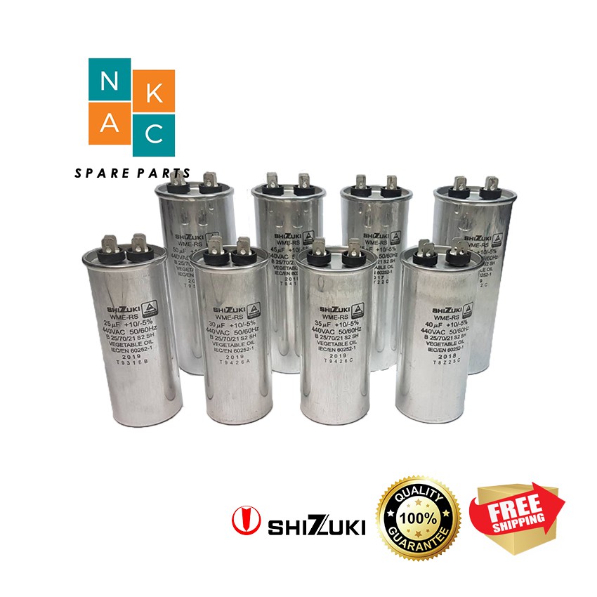 แคปรัน CAP RUN Capacitor 30 uf 450 VAC SHIZUKI made in Thailand