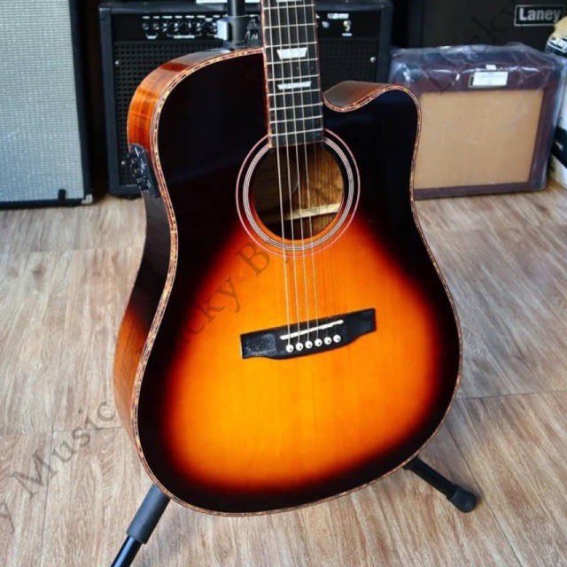 ของแท้!! กีต้าร์โปร่งไฟฟ้า MC-777CET สีซันเบิส รุ่นใหม่ ภาคไฟฟ้า มีเครื่องตั้งสายในตัว *มีเหล็กขันคอ