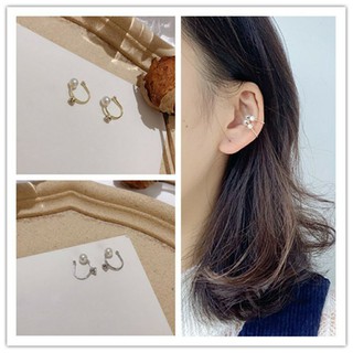 *○ ต่างหูหนีบมุกคริสตัล • Pearl Crystal Ear cuff