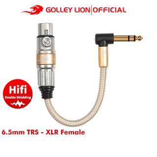 Golley LION AUX อะแดปเตอร์สายเคเบิ้ลเสียง 6.35 มม. TRS Male To XLR Female สําหรับโทรศัพท์ คอมพิวเตอร์ เครื่องดนตรี กีตาร์