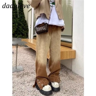 DaDulove💕 New American Ins Split Jeans Multi-button Casual Pants Niche Loose Wide-leg Pants Fashion Womens Clothing