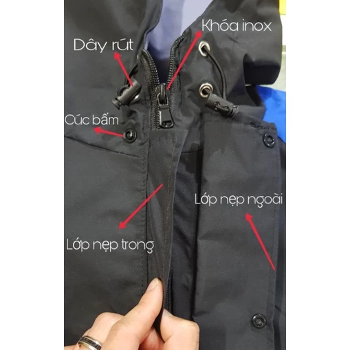 ชุดเสื้อกันฝน GoreTex 2 ชั้น เคลือบลาเท็กซ์ พร้อมแถบสะท้อนแสง thumbnail 7