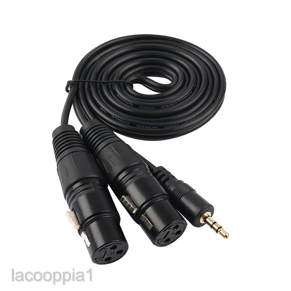 3.5 mm TRS Male to Dual XLR Female Stereo Audio Y Splitter อะแดปเตอร์สายเคเบิ้ล