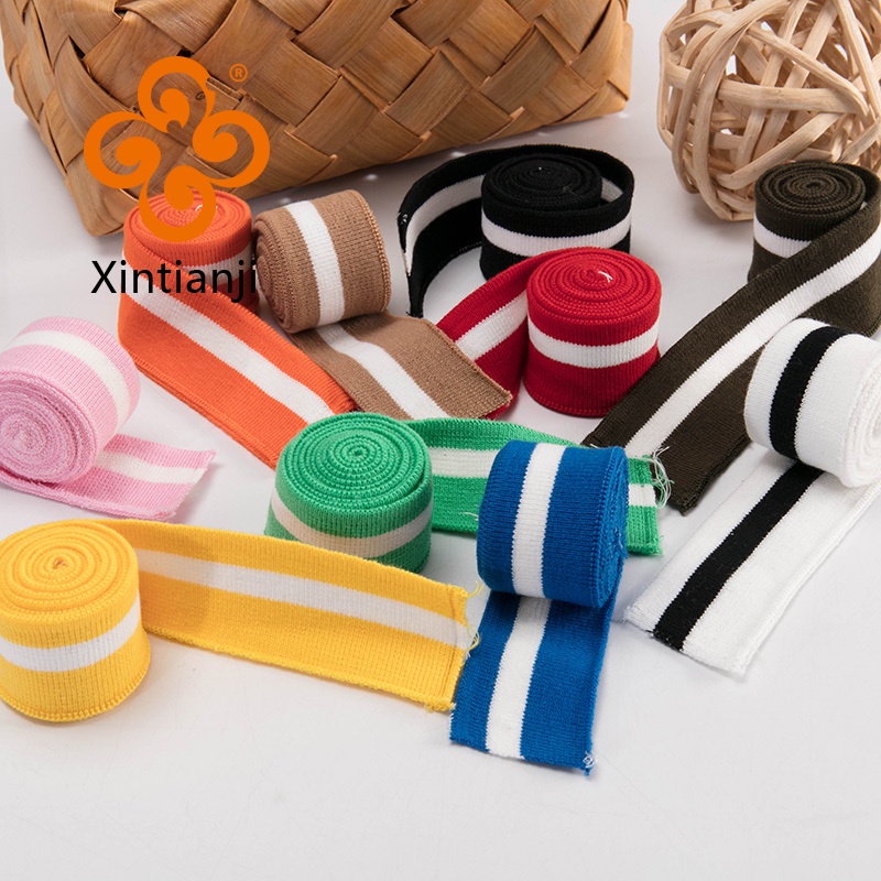 3.5x80 ซม.สีทึบยืด Cuff Ribing ผ้าผ้าฝ้าย Spandex diy สําหรับคอ Cuff และ Collar เย็บวัสดุสําหรับกีฬา TJ0510