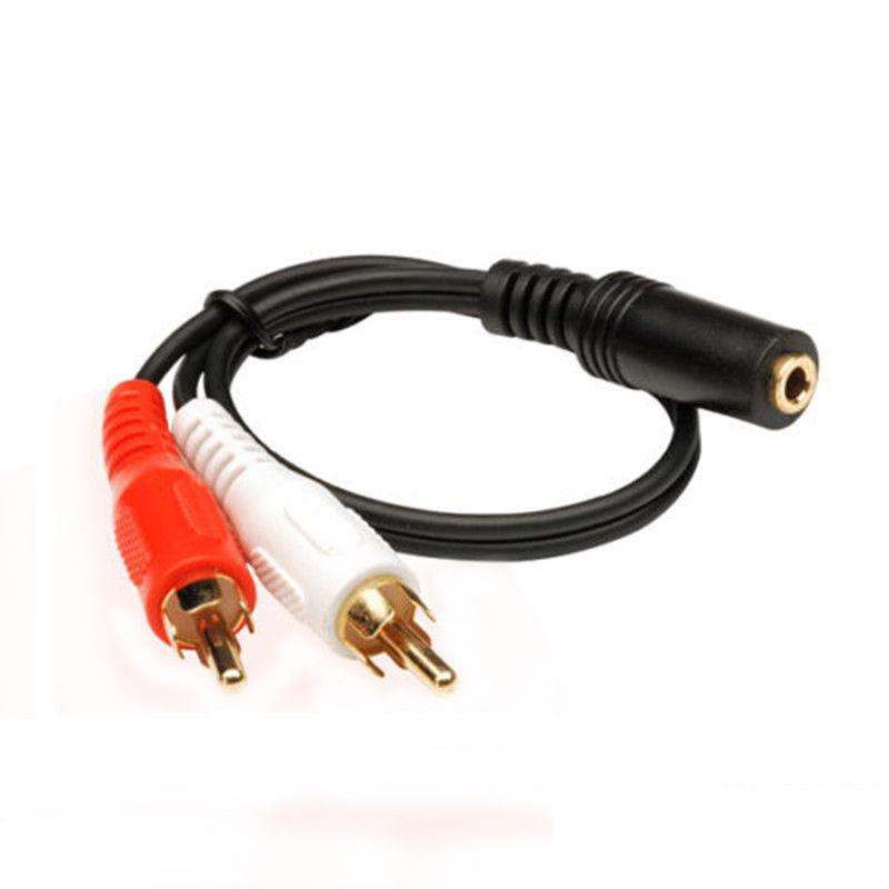 สาย AV 3.5mm Stereo Audio Female Jack to 2 RCA Male Socket to Headphone ...