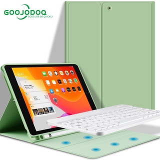 GOOJODOQ เคสหนัง พร้อมแป้นพิมพ์บลูทูธ สําหรับ iPad Pro 11 2020 10.2 Gen7 Gen8 iPad Air 3 10.5 2019 Air 4 10.9 iPad Air 1 2