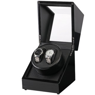 Watch Winder กล่องหมุนนาฬิกา ออโตเมติก แบบอโตเมติก 2 เรือน สีดำ/สีดำ