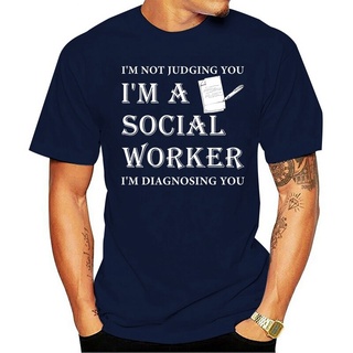 T-shirt  เสื้อยืดลําลอง แขนสั้น พิมพ์ลาย Im Not Judging You Im a Social Worker สําหรับผู้ชาย ผู้หญิงS-5XL