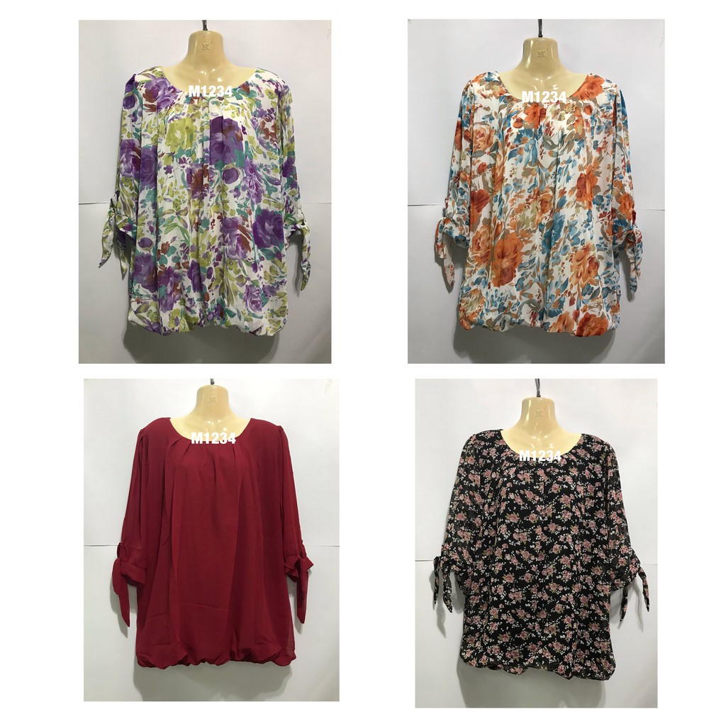 เสื้อชีฟอง เอวจั๊ม มีหลายลายหลายสี