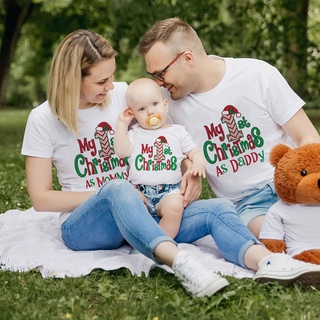 My 1st Christmas Baby Cotton Romper Family Matching T-Shirt Mom Dad Tshirt xmas Outfit Tops Clothes Tee Bodysuit